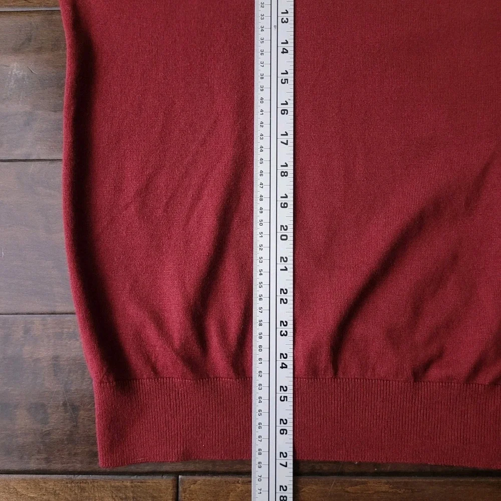 Banana Republic Mens L Red Silk Blend Sweater Luxury Blend Preppy Classic